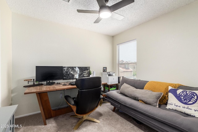 19230 N 5th St, Phoenix, AZ 85024 - carpeted office space featuring a ceiling fan and a textured ceiling