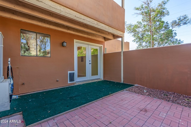 view of patio featuring french doors