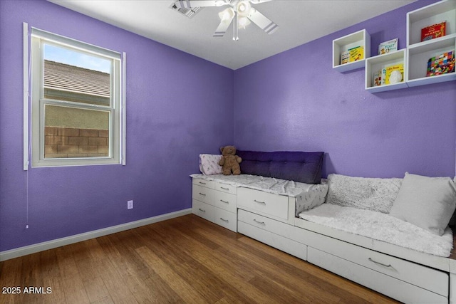 10235 E Jerome Ave, Mesa, AZ 85209 - bedroom featuring dark wood finished floors and ceiling fan