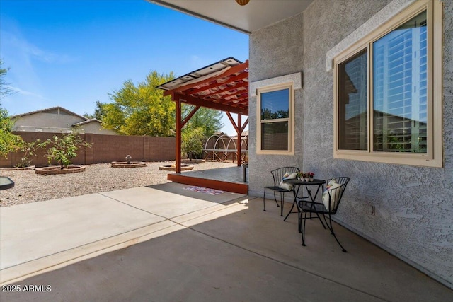 10235 E Jerome Ave, Mesa, AZ 85209 - fenced backyard featuring a pergola and a patio area