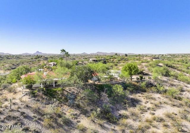 birds eye view of property featuring a rural view and a mountain view