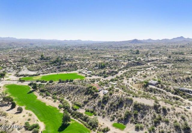 drone / aerial view featuring a mountain view