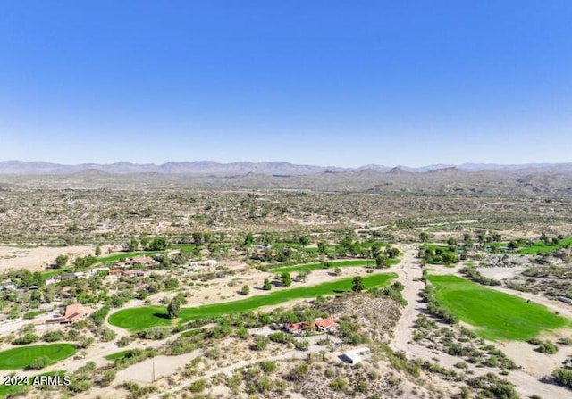 birds eye view of property featuring a mountain view