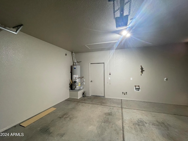 garage with gas water heater