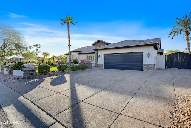 view of front of property featuring a garage