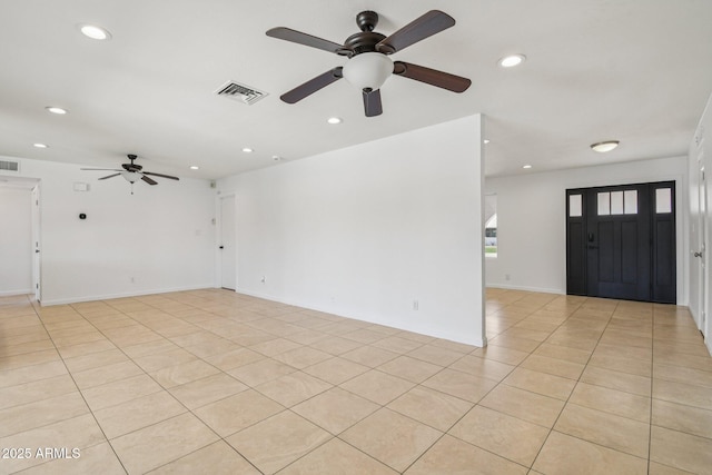 2519 E Geneva Dr, Tempe, AZ 85282 - empty room with a ceiling fan, recessed lighting, and light tile patterned floors