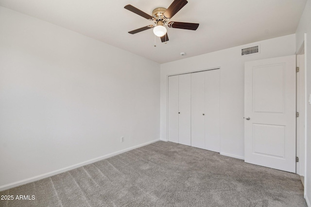 2519 E Geneva Dr, Tempe, AZ 85282 - unfurnished bedroom featuring carpet flooring, a closet, and a ceiling fan
