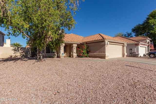 view of front of house with a garage