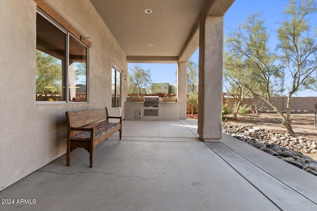 view of patio featuring area for grilling