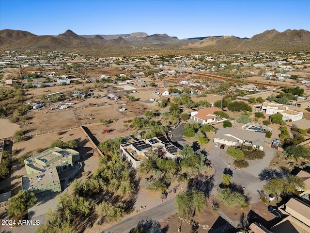 bird's eye view with a mountain view