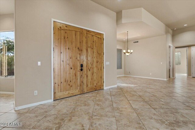 36908 N 19th St, Phoenix, AZ 85086 - foyer entrance with a chandelier, baseboards, and recessed lighting