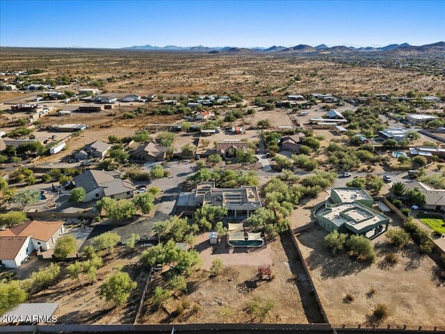 aerial view with a mountain view