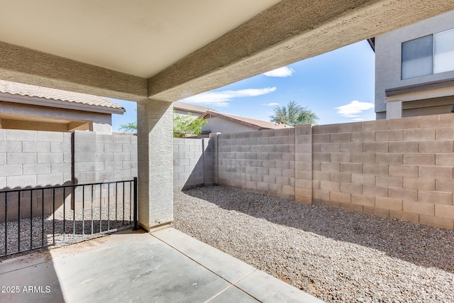 view of patio featuring a fenced backyard