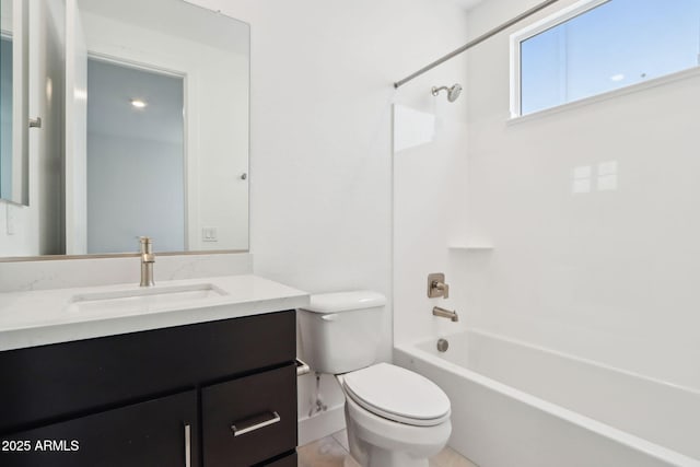 10253 E Ursula Ave, Mesa, AZ 85212 - bathroom with toilet, vanity,  shower combination, and baseboards