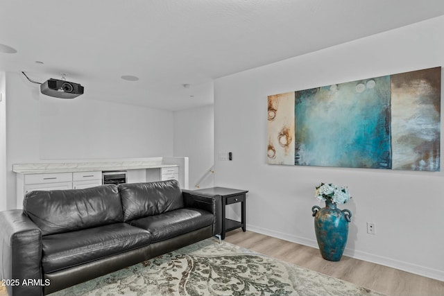 living room featuring light hardwood / wood-style floors