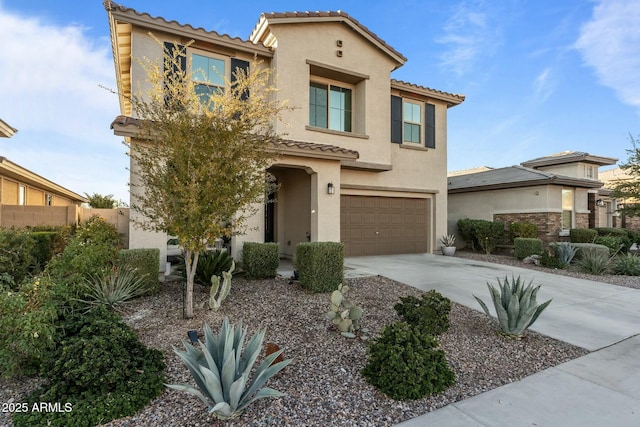 view of front of house with a garage