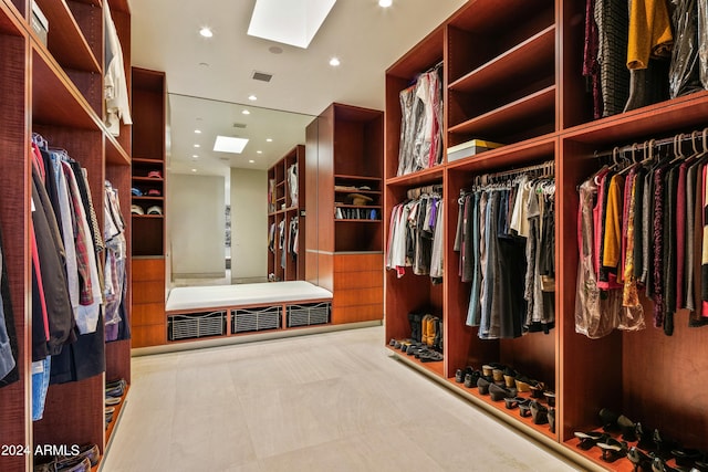 view of walk in closet