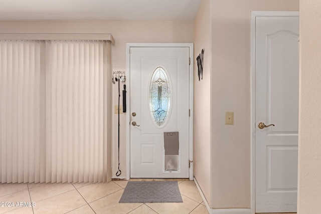 view of tiled foyer