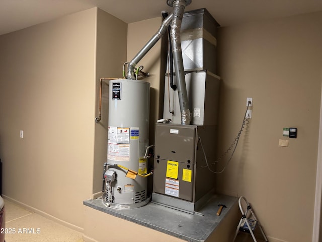 utilities featuring gas water heater