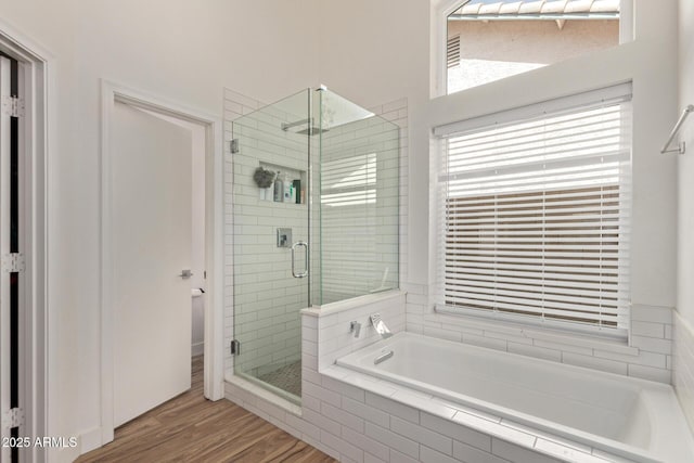 821 E Chicago St, Chandler, AZ 85225 - full bath with a garden tub, a stall shower, and wood finished floors