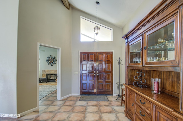 foyer with a high ceiling