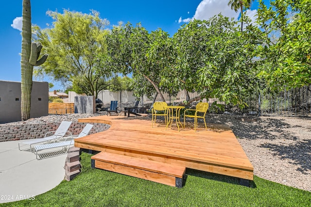 view of wooden deck