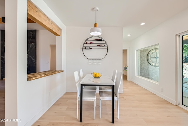 dining area featuring light hardwood / wood-style floors