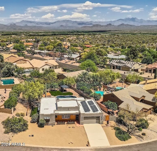 bird's eye view featuring a mountain view