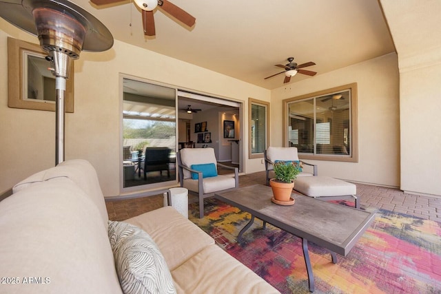 view of patio / terrace featuring an outdoor hangout area and ceiling fan