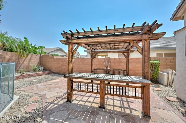 16828 W Windermere Way, Surprise, AZ 85374 - fenced backyard with outdoor dining space, a pergola, and a patio