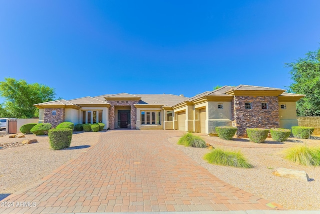 view of front of house with a garage