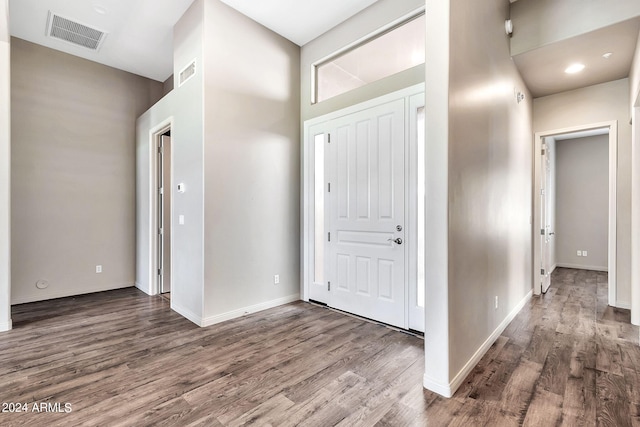 interior space featuring dark hardwood / wood-style flooring