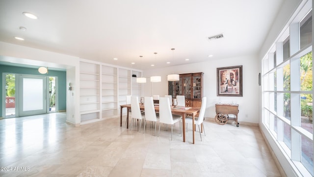 dining room with built in features