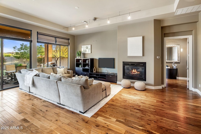 living room featuring hardwood / wood-style floors