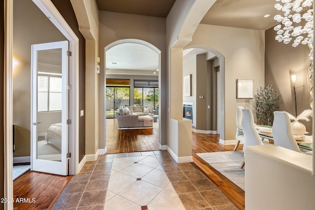 corridor featuring tile patterned floors