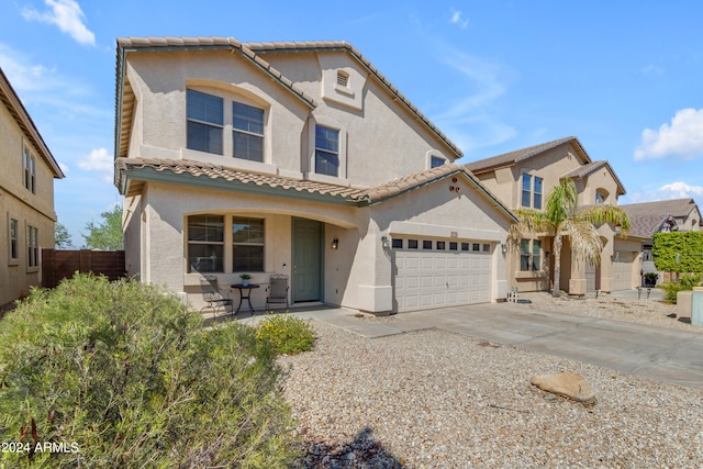 view of front of house with a garage