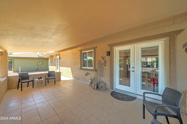 view of patio / terrace featuring french doors