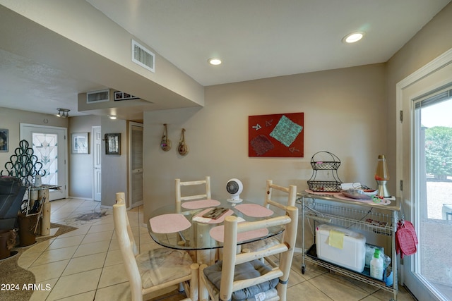 view of tiled dining room