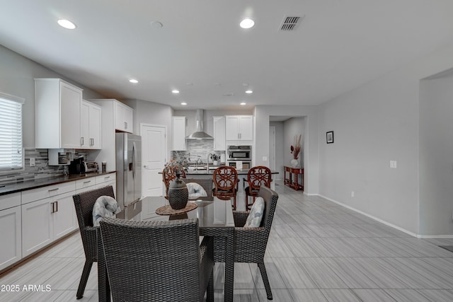 view of tiled dining area