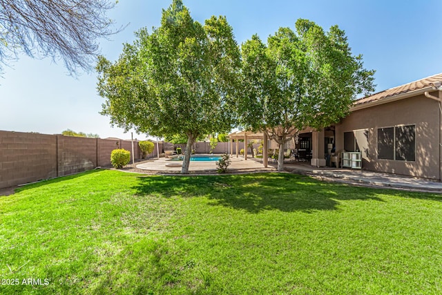 13609 W Vermont Ave, Litchfield Park, AZ 85340 - view of yard with a fenced backyard, a patio area, and a fenced in pool