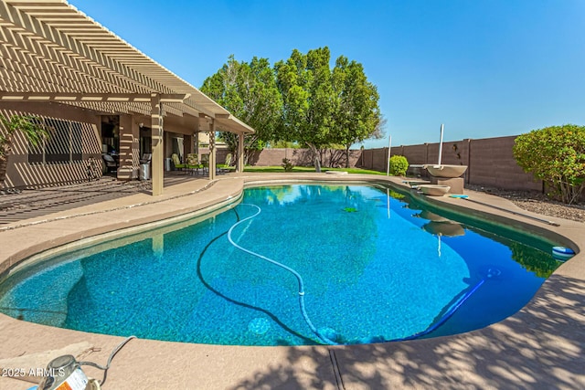 13609 W Vermont Ave, Litchfield Park, AZ 85340 - view of pool featuring a fenced backyard, a fenced in pool, a pergola, and a patio