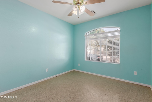 unfurnished room featuring ceiling fan