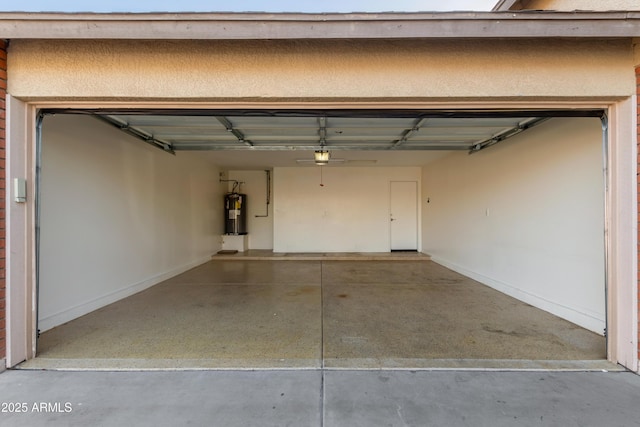 garage with electric water heater