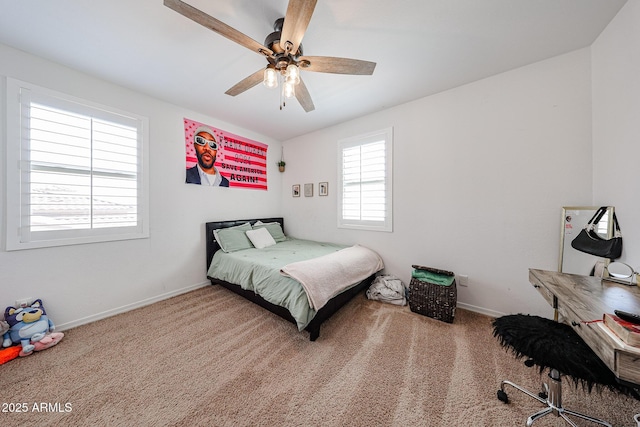 25051 N 140th Dr, Surprise, AZ 85387 - bedroom with carpet, baseboards, and ceiling fan