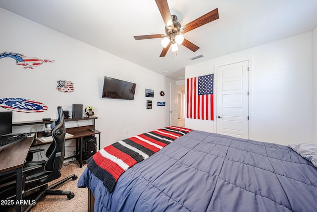 25051 N 140th Dr, Surprise, AZ 85387 - bedroom featuring carpet flooring, an office area, and a ceiling fan