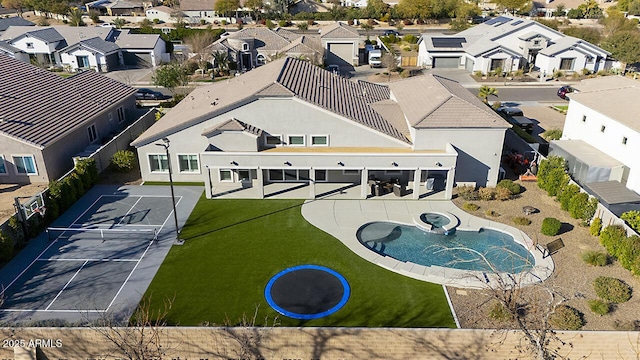 aerial view featuring a residential view