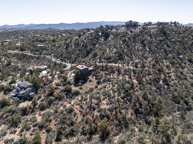 aerial view featuring a mountain view