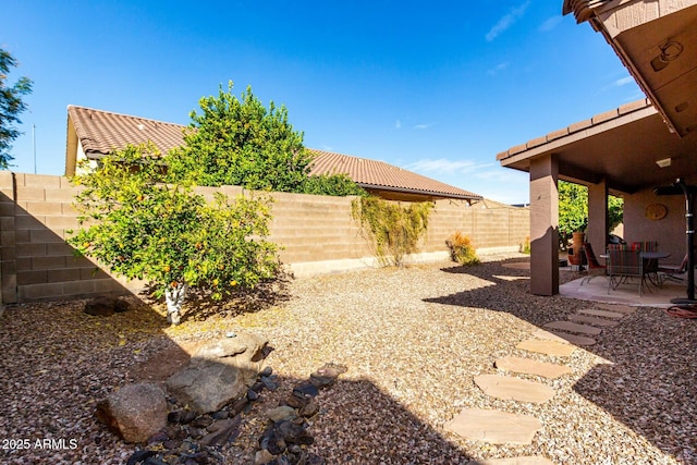 view of yard featuring a patio