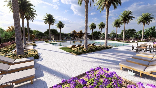 view of home's community with a patio area and a pool