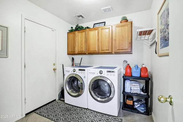 23862 W Chambers St, Buckeye, AZ 85326 - washroom with washing machine and dryer, cabinet space, and tile patterned floors